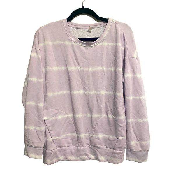 hyba purple tie dye crew neck pullover sweater - size medium - Picture 1 of 6
